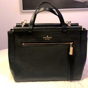 EUC Kate Spade black leather satchel